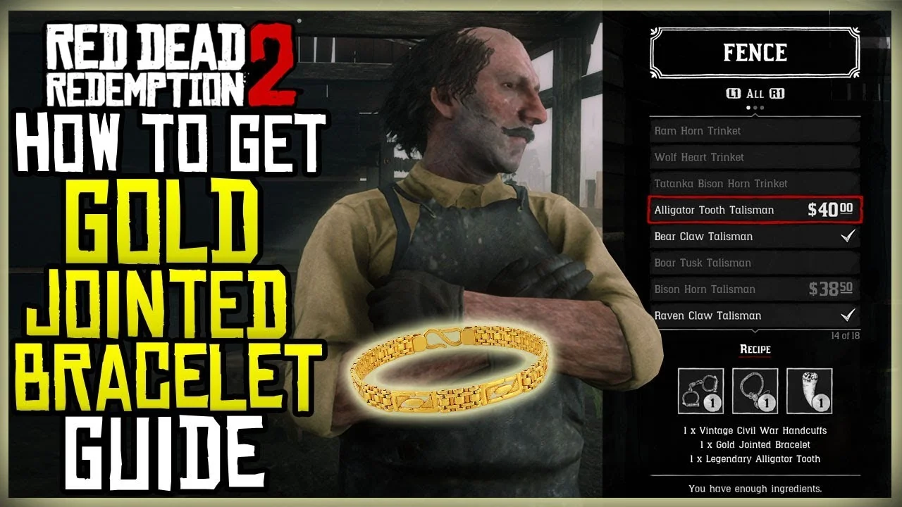 Gold Jointed Bracelet RDR2