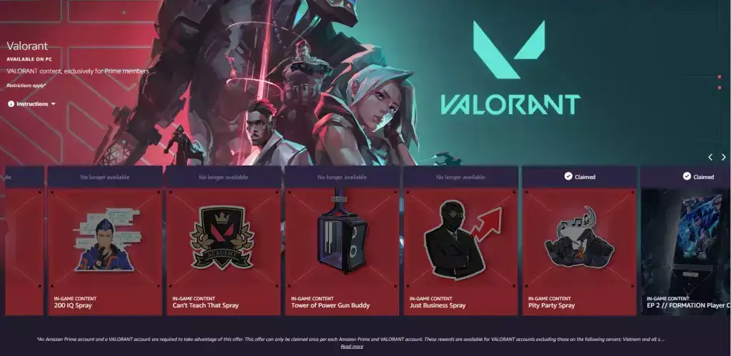 How to get free Valorant loot drops with Prime Gaming (August 2022) -  Dexerto