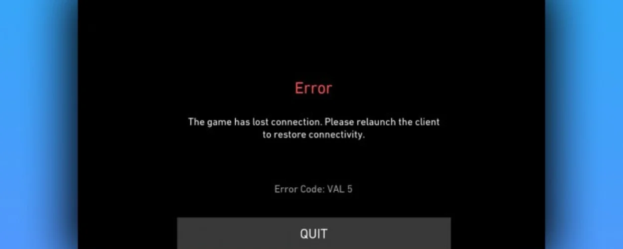 Error VAL 5 Valorant