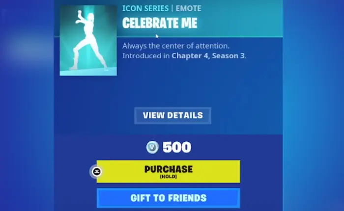 celebrate me fortnite